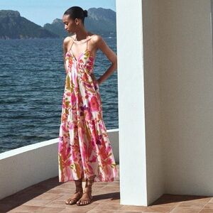 Zara long print dress